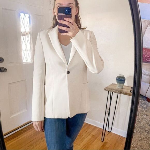 The Row Single Breasted Blazer Jacket Cream 8 - Picture 1 of 13